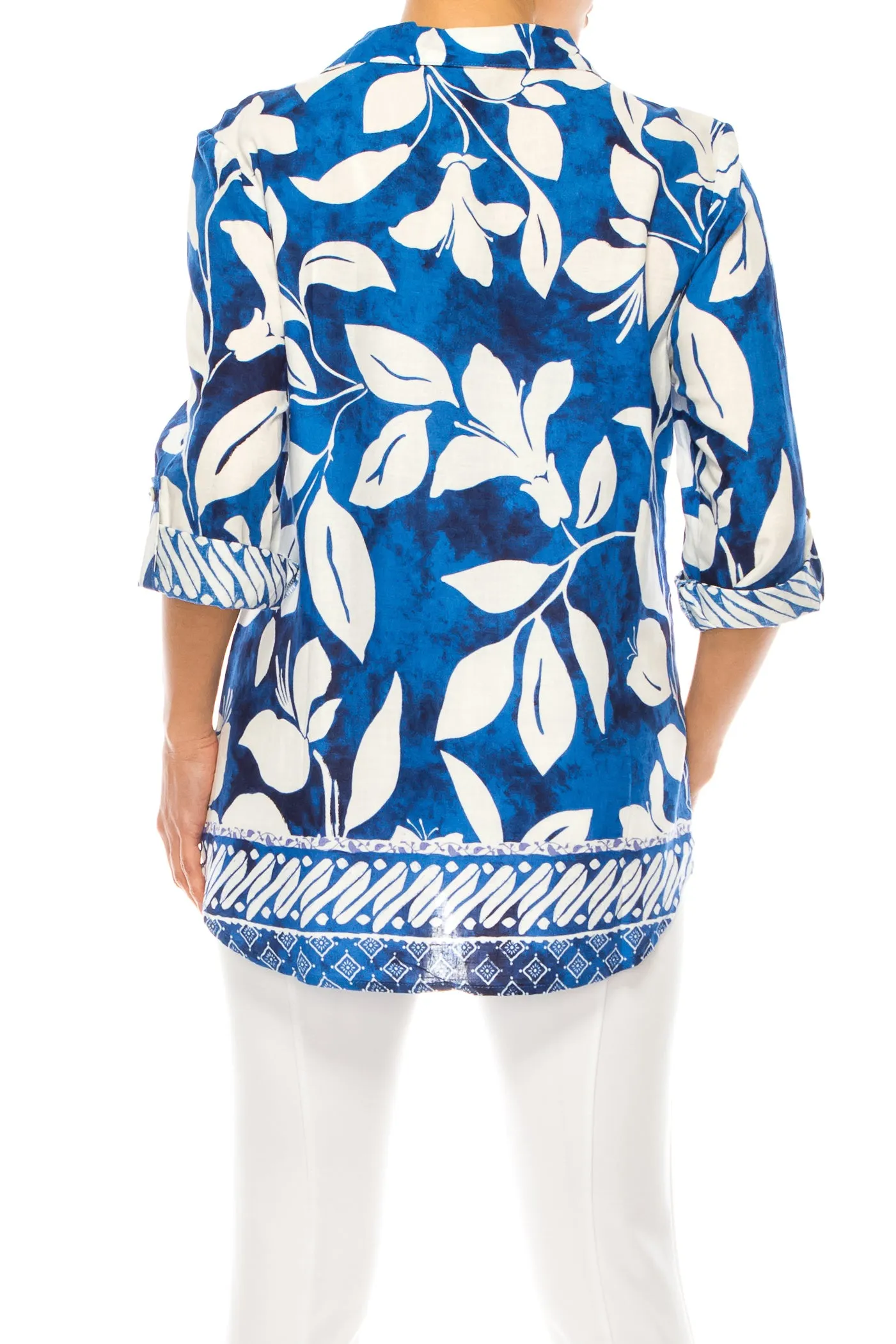 Hester & Orchard Adjustable Sleeve Floral Top