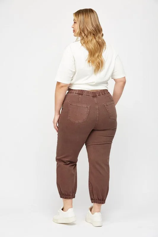 High Rise Crop Jogger Jeans (S-3X)