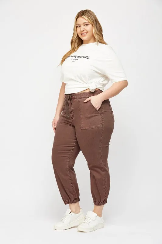 High Rise Crop Jogger Jeans (S-3X)