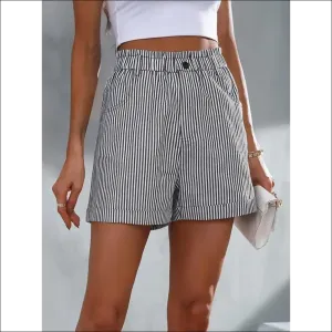 High Waist Striped Shorts for Trendy Women