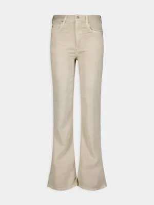 High-Waisted Straight-Leg Cotton Jeans