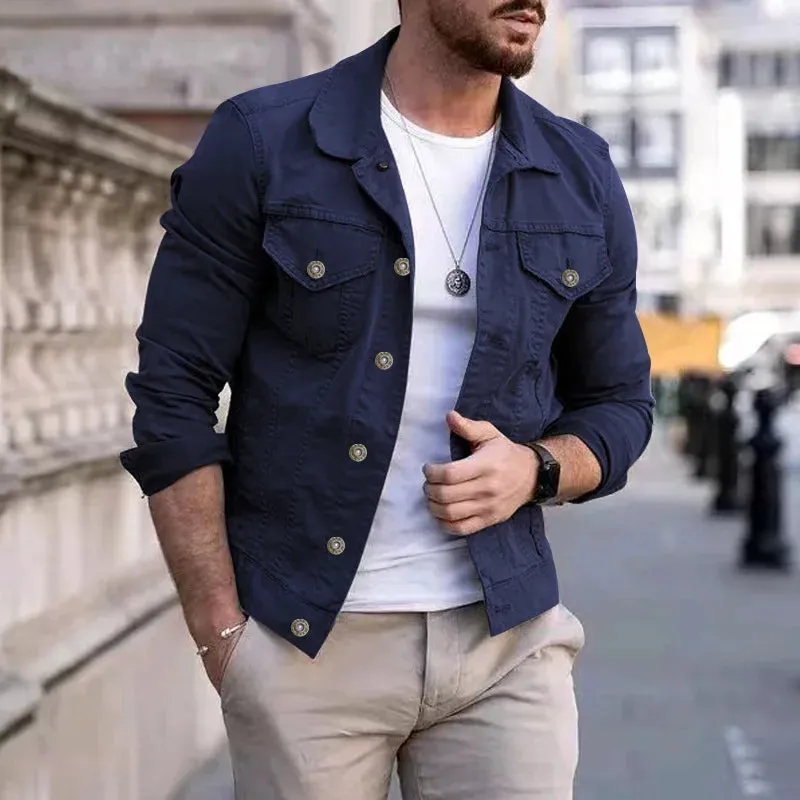 Hip-hop Men's Denim Jackets Streetwear Casual Cotton Classic Slim Jeans Coat Male Brand Clothes Cowboy Jacket