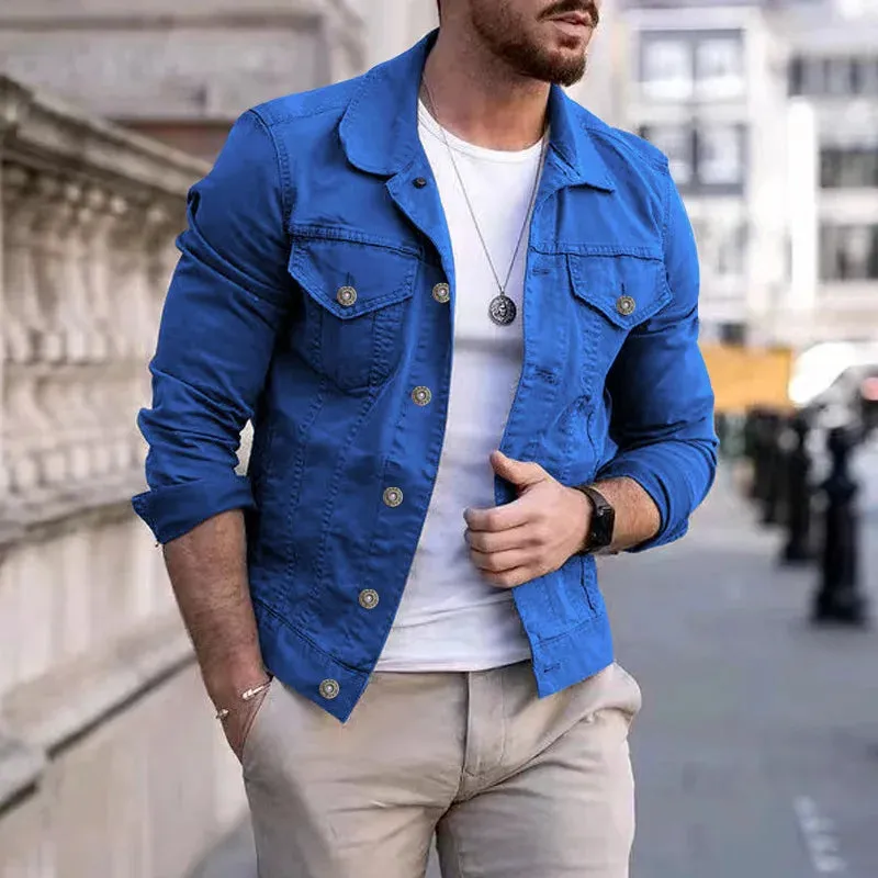 Hip-hop Men's Denim Jackets Streetwear Casual Cotton Classic Slim Jeans Coat Male Brand Clothes Cowboy Jacket
