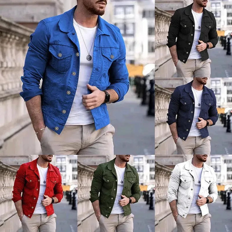 Hip-hop Men's Denim Jackets Streetwear Casual Cotton Classic Slim Jeans Coat Male Brand Clothes Cowboy Jacket