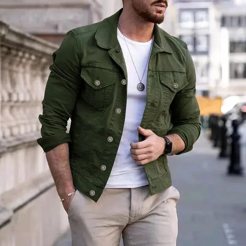 Hip-hop Men's Denim Jackets Streetwear Casual Cotton Classic Slim Jeans Coat Male Brand Clothes Cowboy Jacket