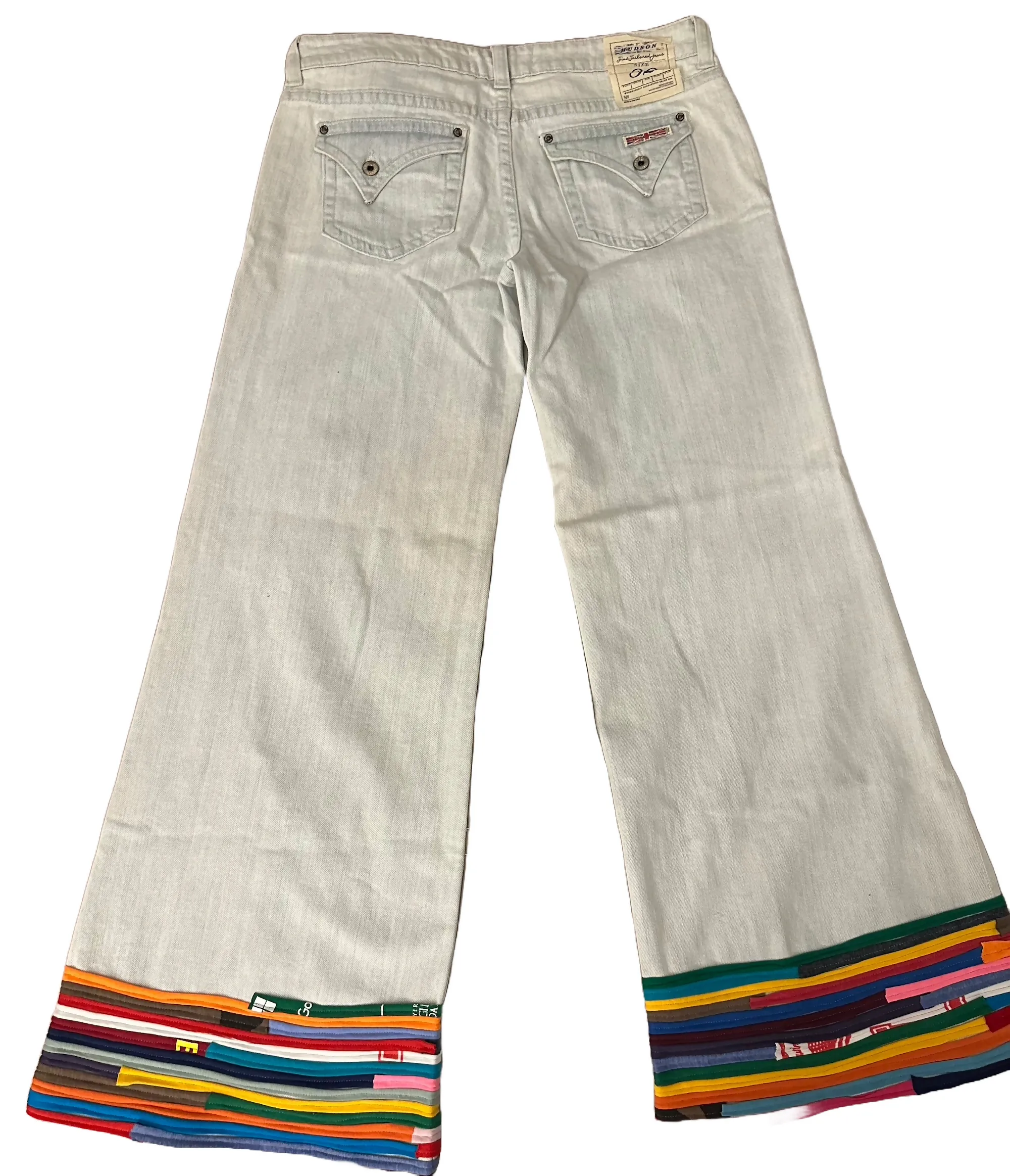 Hudson Jeans Wide Leg T-Shirt Strip Hem