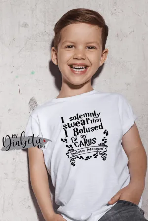 I solemnly swear that I bolused for my carbs - Kids Unisex T-Shirt