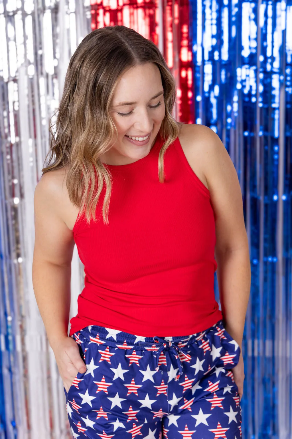 IN PRODUCTION Jamie Shorts - Navy Stars and Stripes