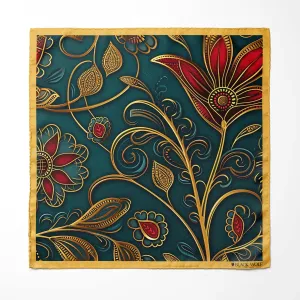 INTRICATE BOHEMIAN SILK POCKET SQUARE