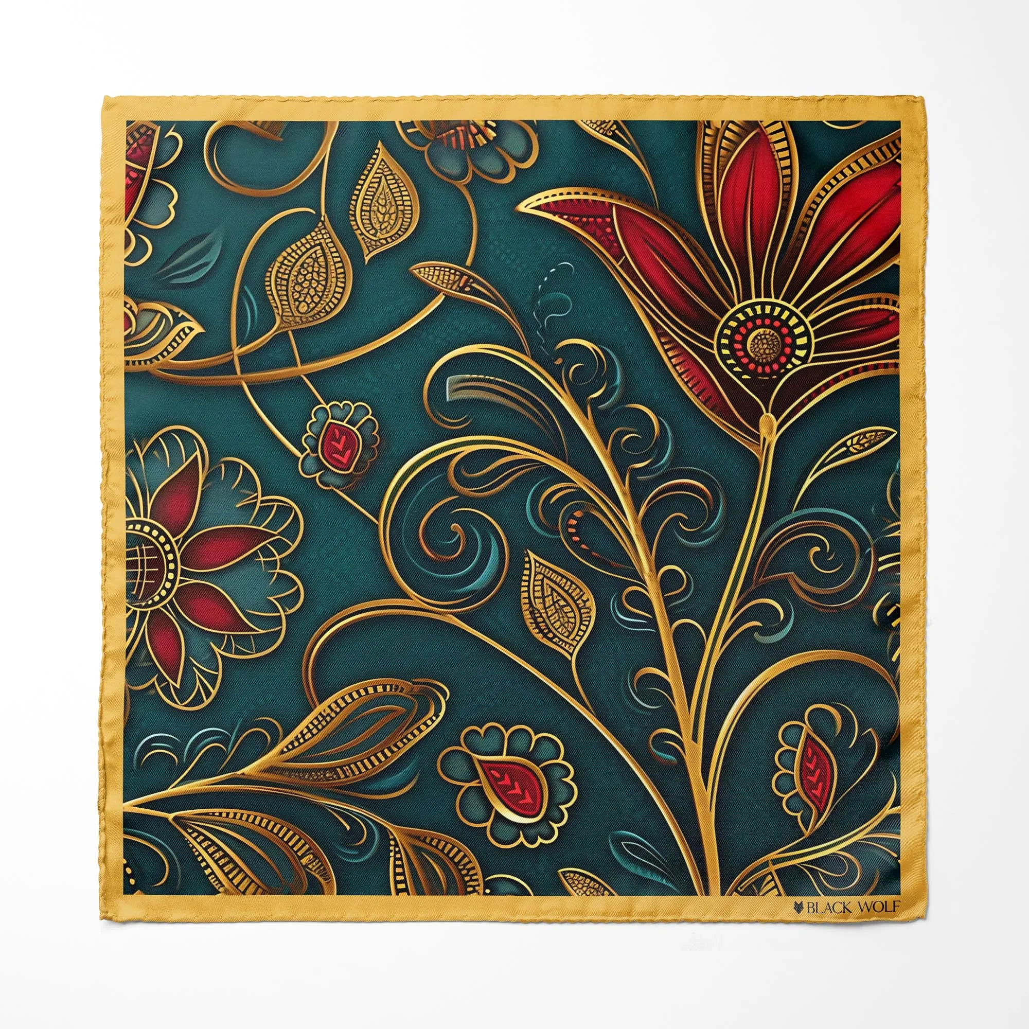 INTRICATE BOHEMIAN SILK POCKET SQUARE