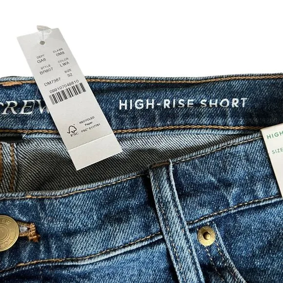 J. Crew High Rise A-line Denim Shorts in ancient laurel wash Size 32