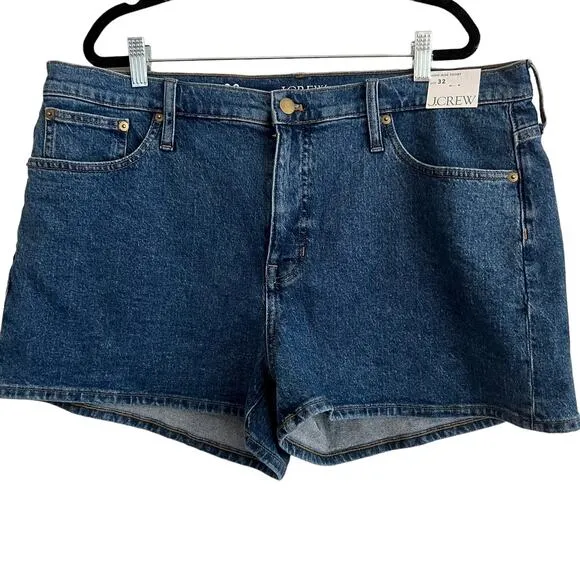J. Crew High Rise A-line Denim Shorts in ancient laurel wash Size 32