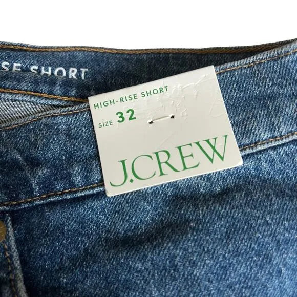 J. Crew High Rise A-line Denim Shorts in ancient laurel wash Size 32