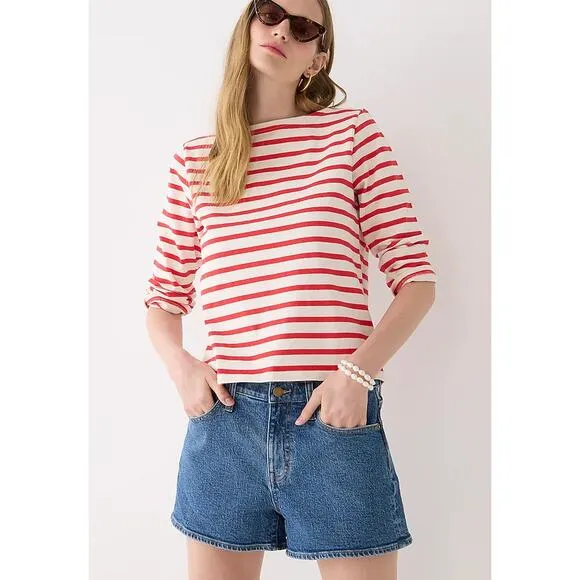 J. Crew High Rise A-line Denim Shorts in ancient laurel wash Size 32
