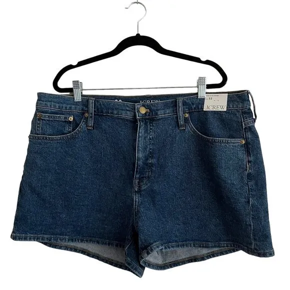J. Crew High Rise A-line Denim Shorts in ancient laurel wash Size 32