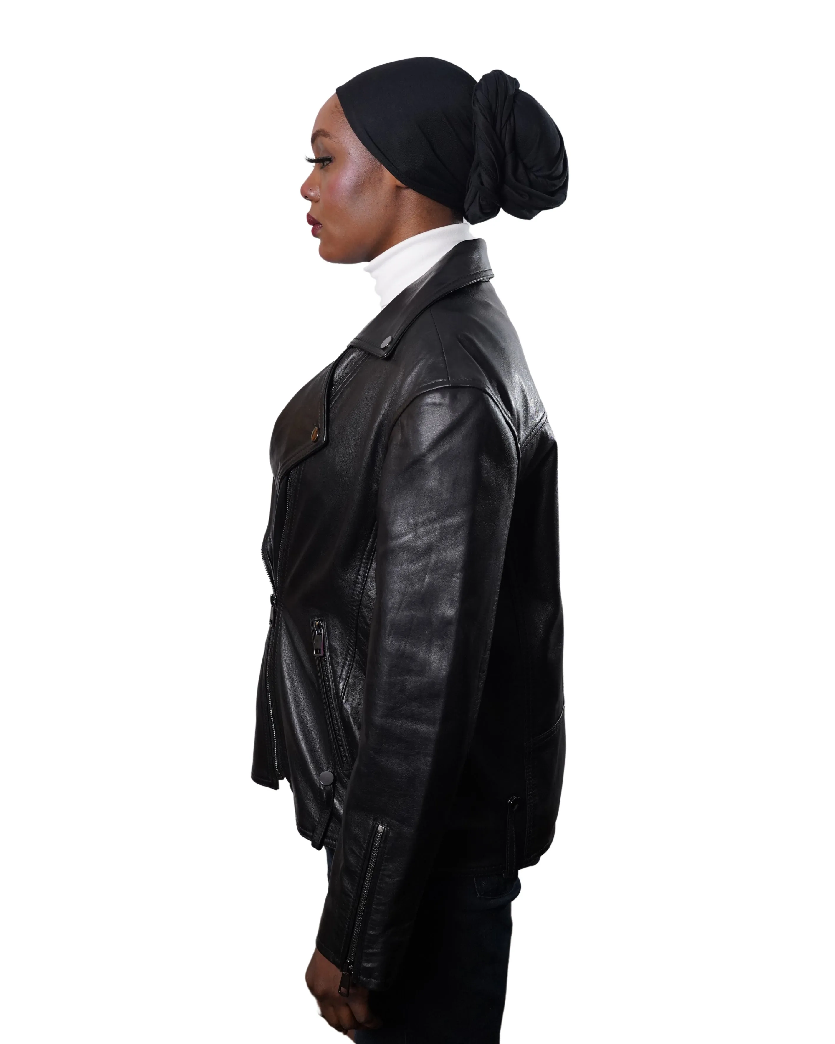 JALDA WOMEN OVERSIZED ASYMMETRIC BIKER LEATHER JACKET