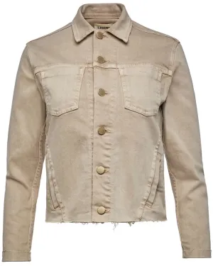 Janelle Slim Raw Denim Jacket in Oat