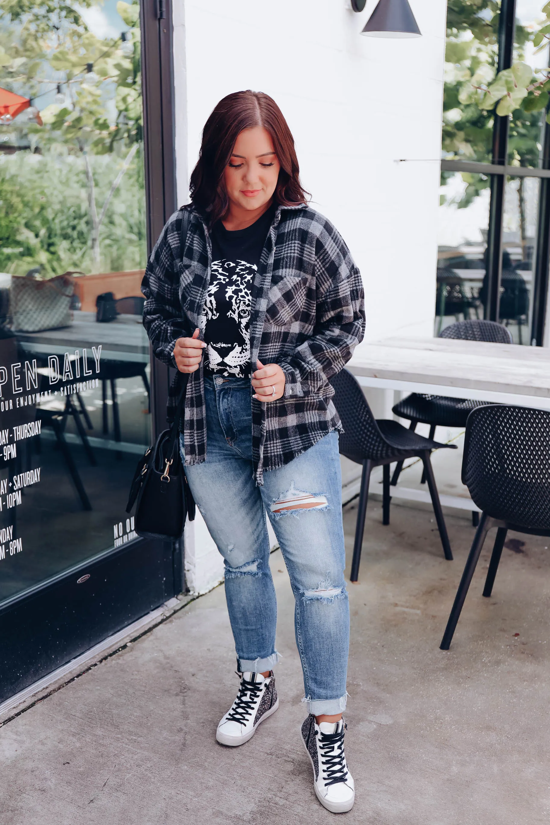 Jaxtyn Plaid Flannel Shirt - Grey