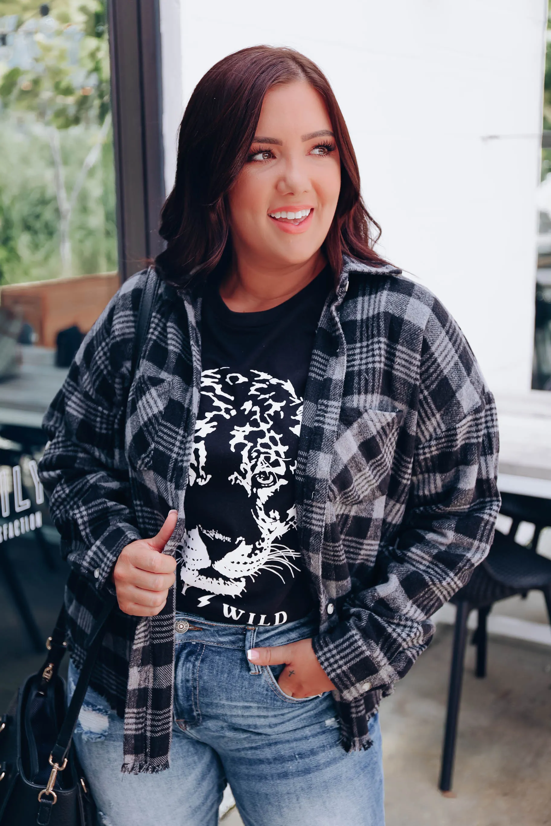 Jaxtyn Plaid Flannel Shirt - Grey