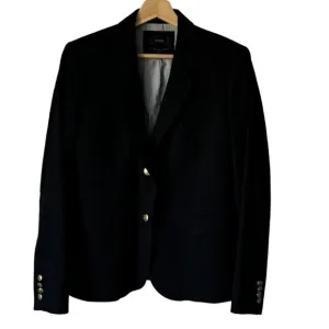 J.Crew Sz 12 Schoolboy Blazer Black Bespoke Inspired Details Classic Slim Fit