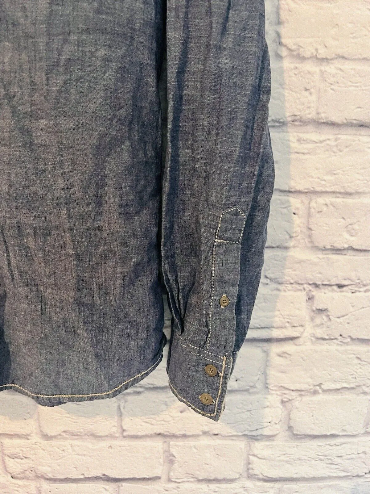 JEANS by BUFFALO Brand Mens Hooded Button-Down Shirt Blue Size Medium