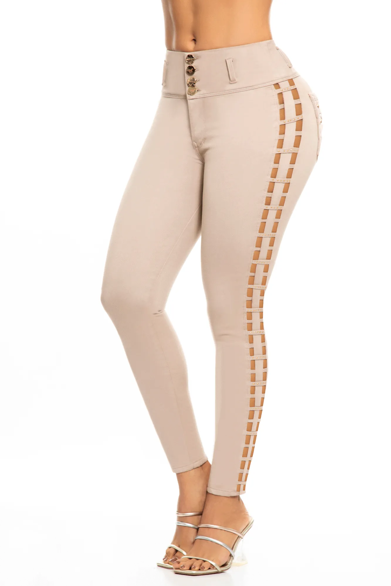 JEANS COLOMBIANOS PUSH UP BEIGE 6926