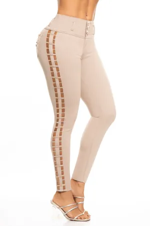 JEANS COLOMBIANOS PUSH UP BEIGE 6926