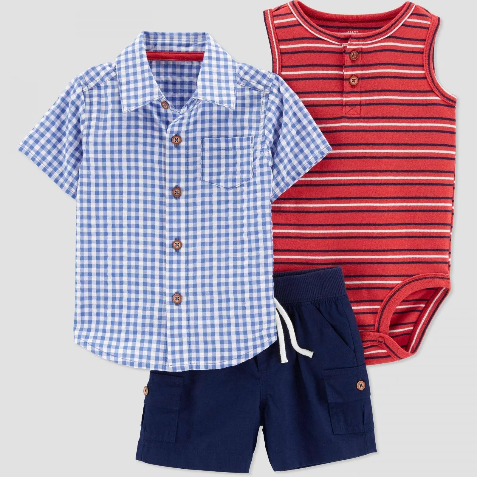 Just One You Made By Carter's Baby Boys' 3pc Plaid Top & Bottom Set