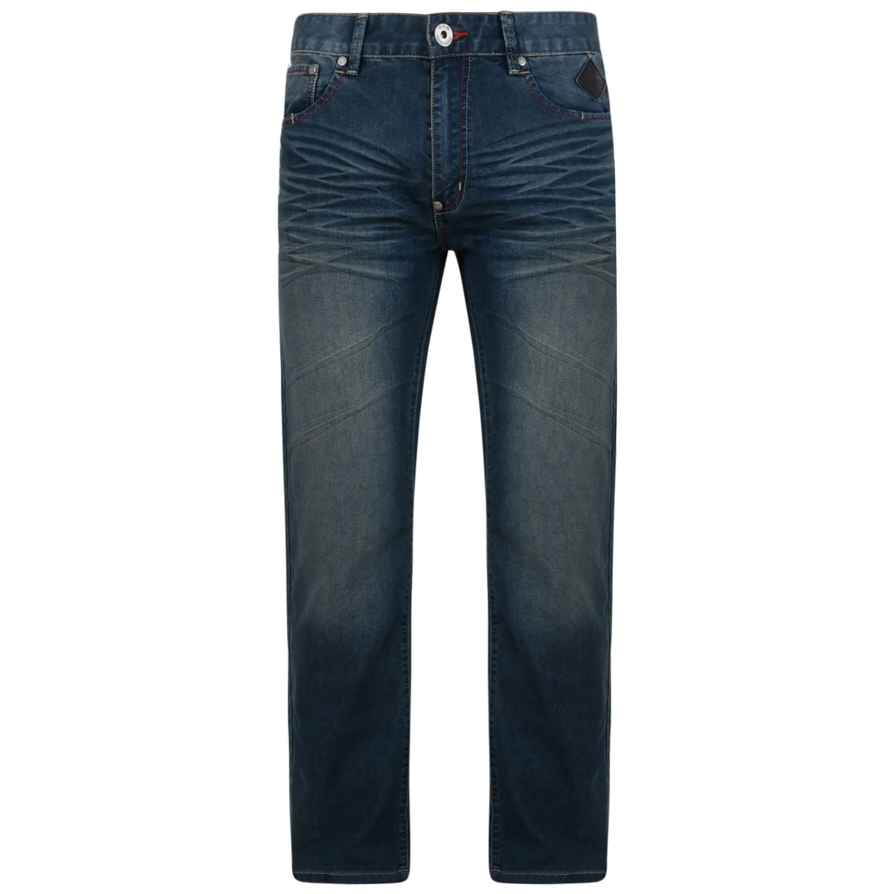 KAM Mens Regular Light Weight Mid Blue Jeans (Benito)