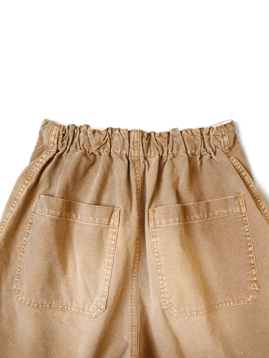 Kapital Canvas W-Knee EASY Shorts (BANANA Patch Remake) - GOLD
