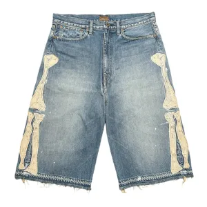 Kapital "Bone" Denim Shorts Blue