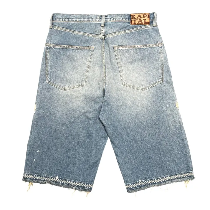 Kapital "Bone" Denim Shorts Blue