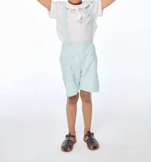 Kid's Seersucker Shorts In Green
