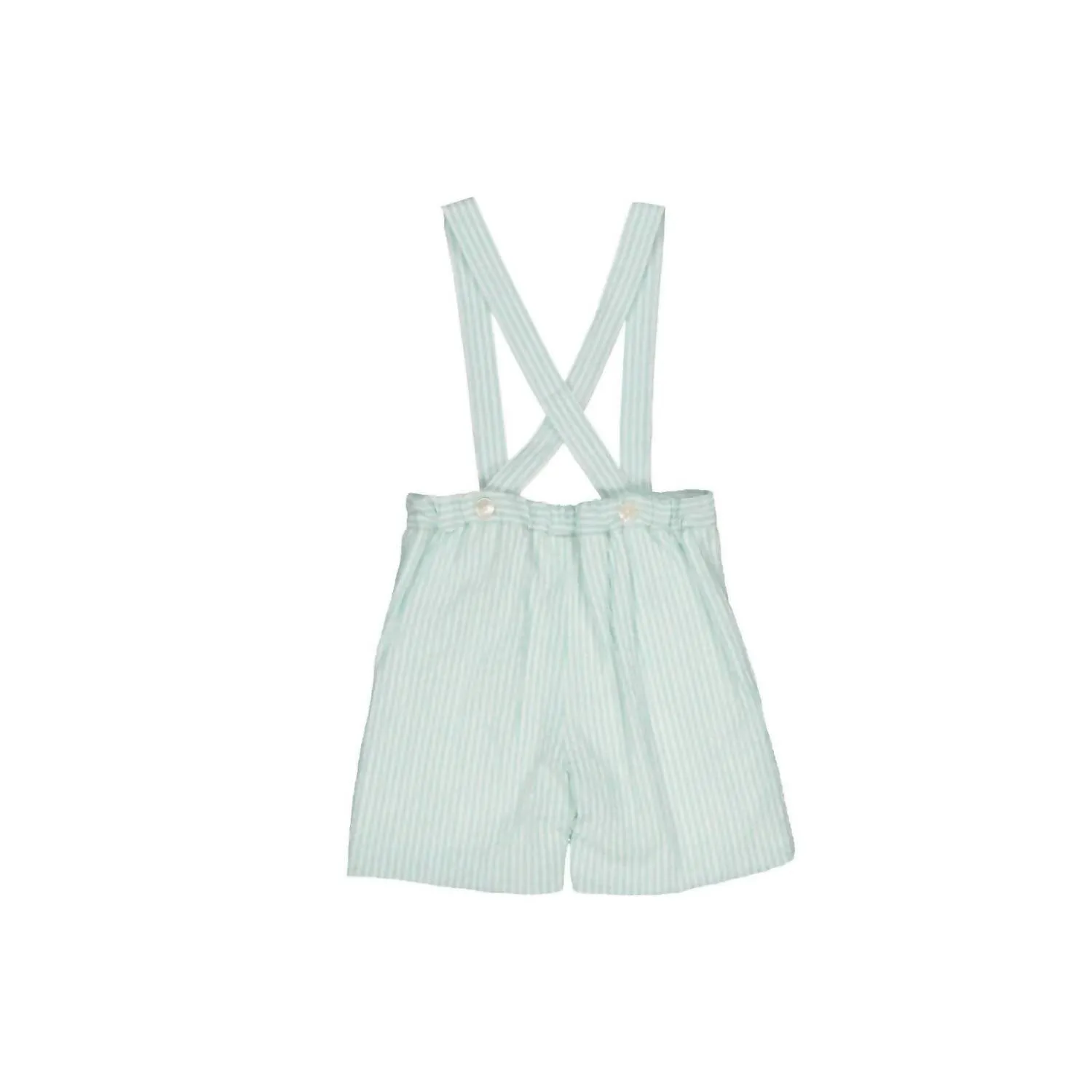 Kid's Seersucker Shorts In Green