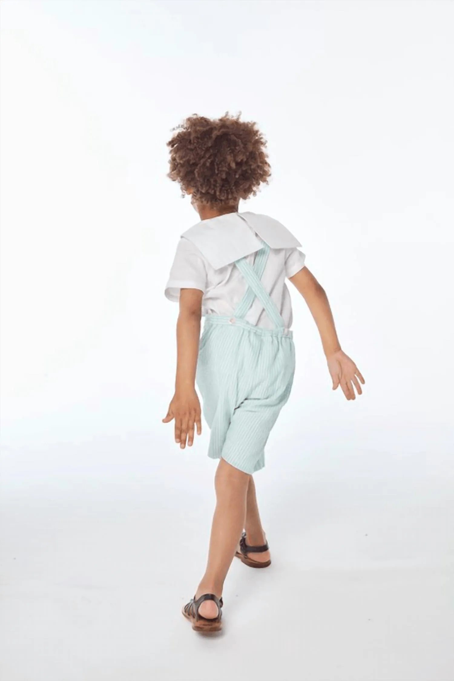 Kid's Seersucker Shorts In Green