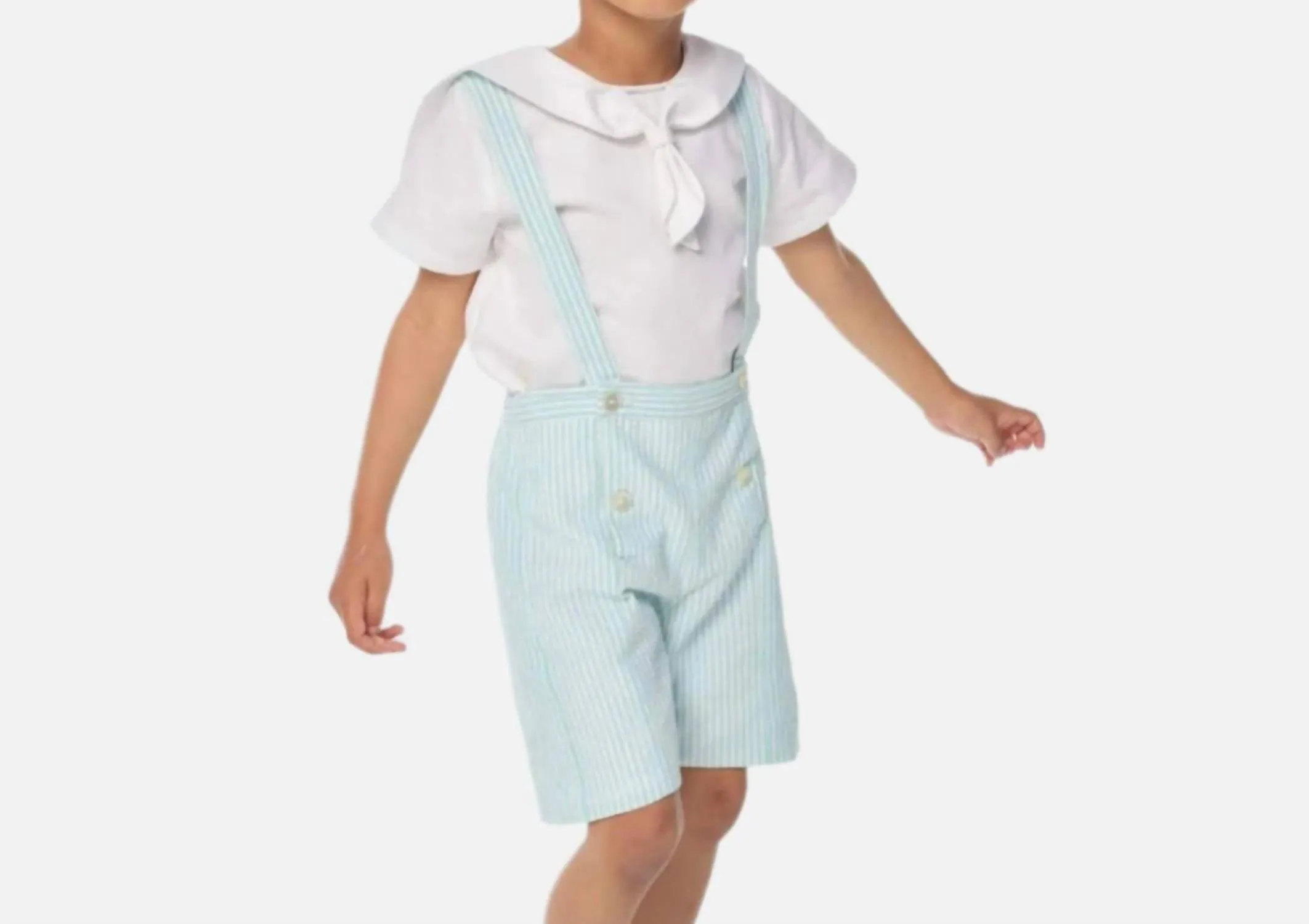 Kid's Seersucker Shorts In Green
