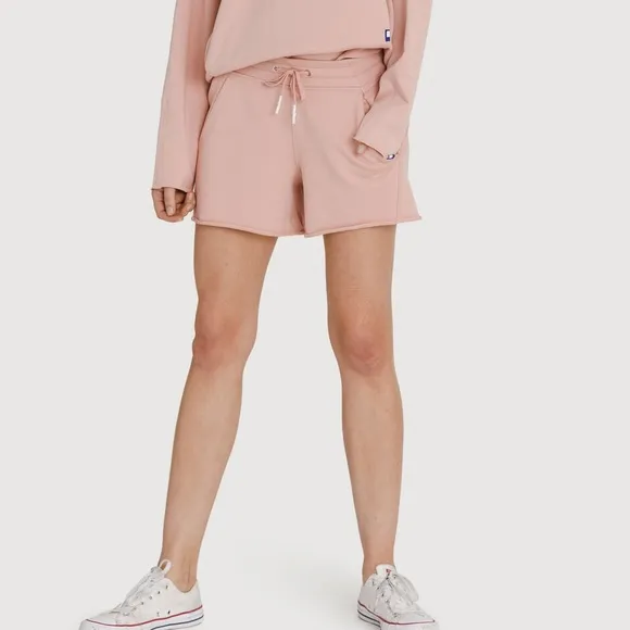 Kit &amp; Ace Terry Cloth High Waisted Shorts Dusty Rose 8 NEW