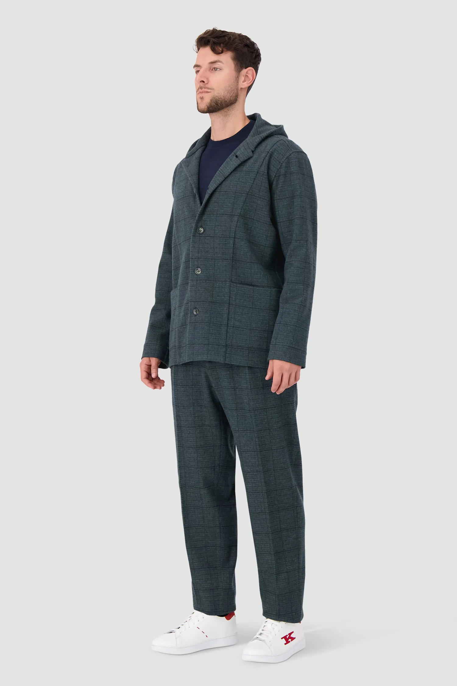 Kiton Green Plaid Blazer