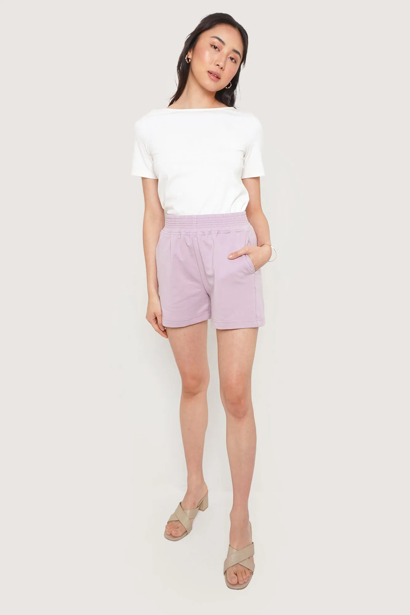 Knit Pull Up Garterized Easy Shorts