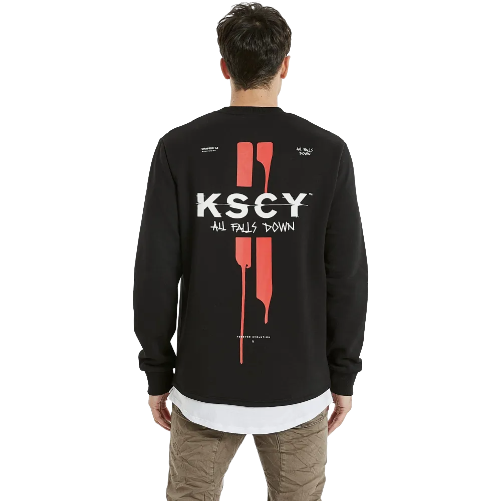 KSCY | OAKWOOD DUAL CURVED SWEATER JET BLACK