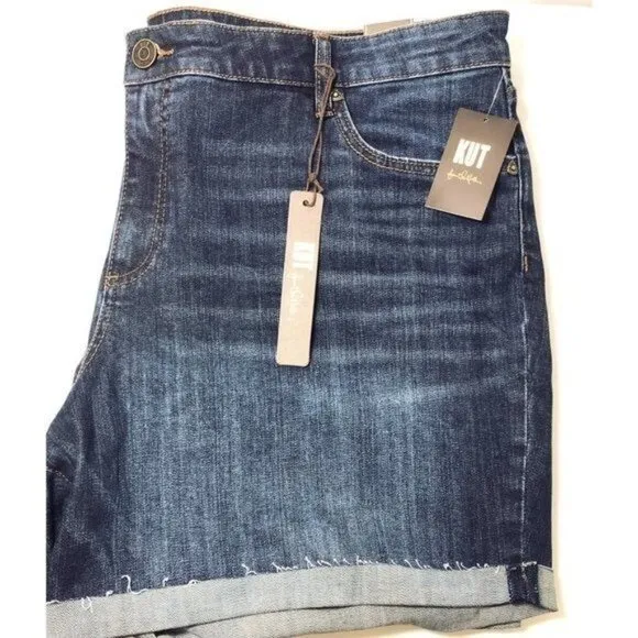 Kut From The Kloth Womens High Rise Boyfriend Jean Shorts Plus Sz 18W NWT