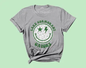 Lake Cormorant Gators Distressed Smiley Unisex Tee / Toddler, Youth, and Adult Sizes / Mississippi School Shirt
