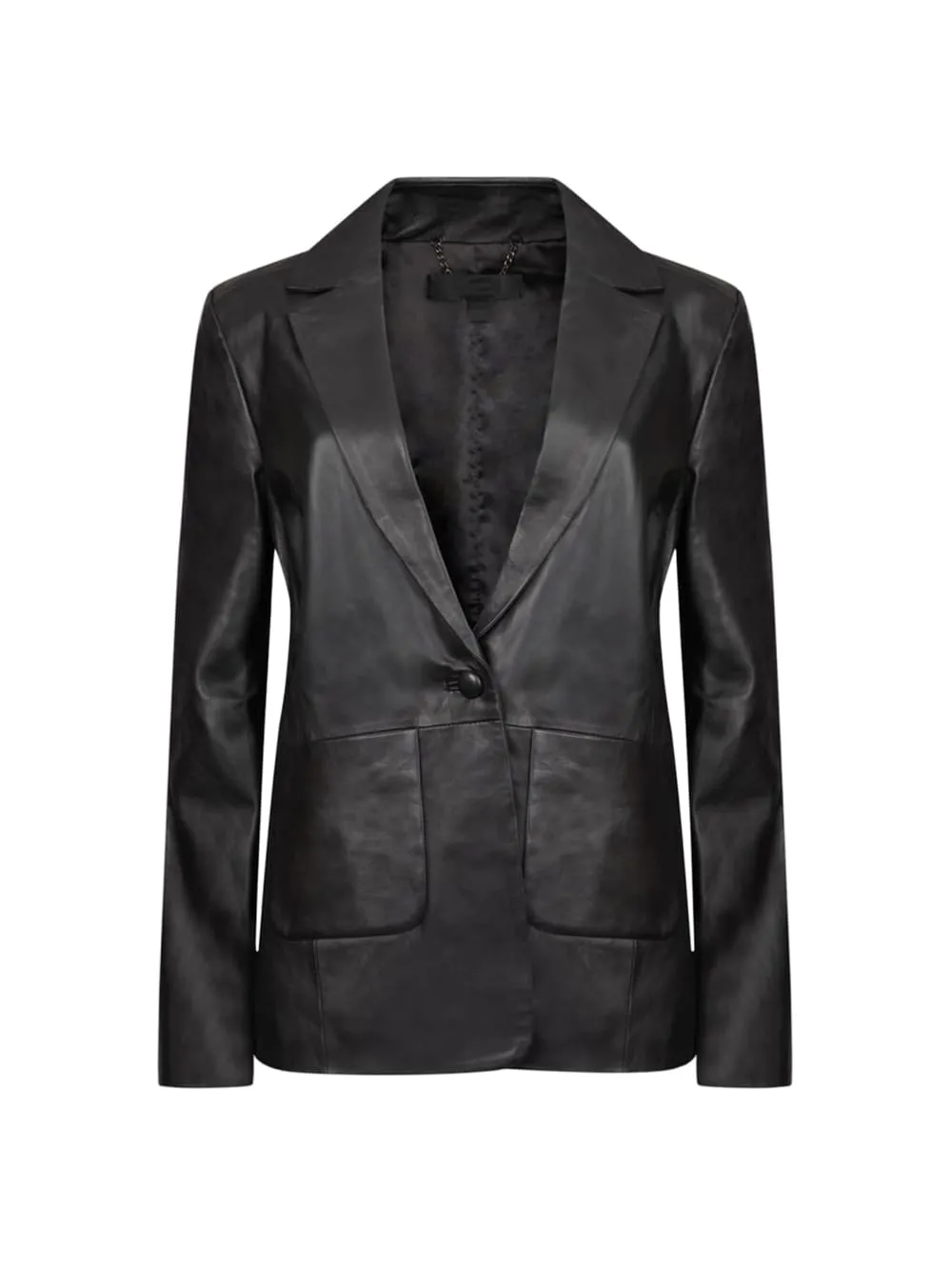 Lambskin Luxe Notch Leather Blazer for Women
