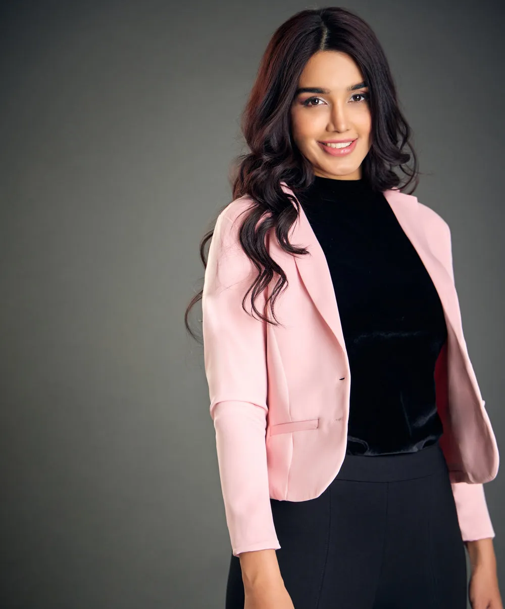 Lapel-Collar Blazer With Welt Pockets