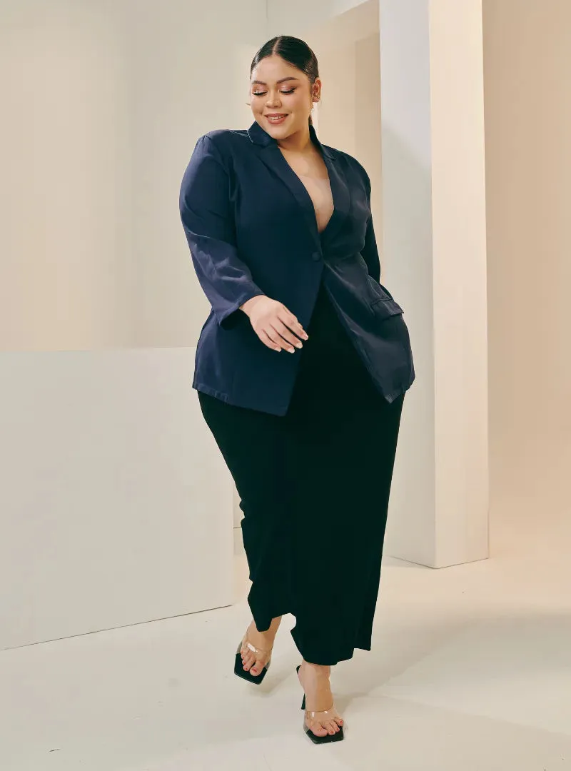 Lapel Collar Oversized Blazer - Executive Series