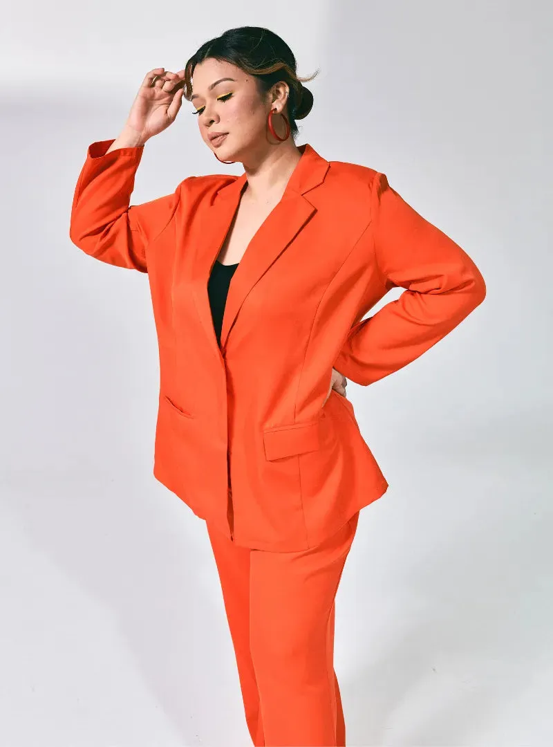 Lapel Collar Oversized Blazer - Vibrant Series