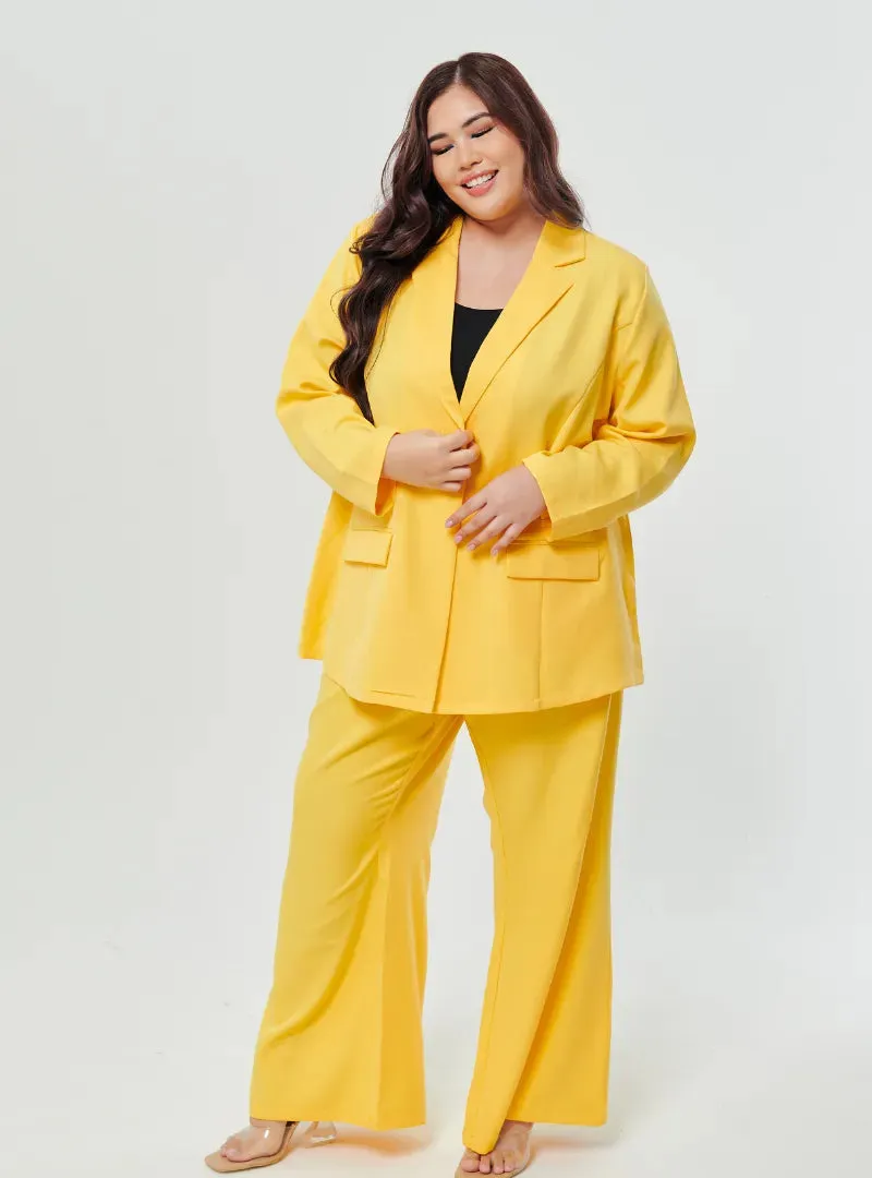 Lapel Collar Oversized Blazer - Vibrant Series