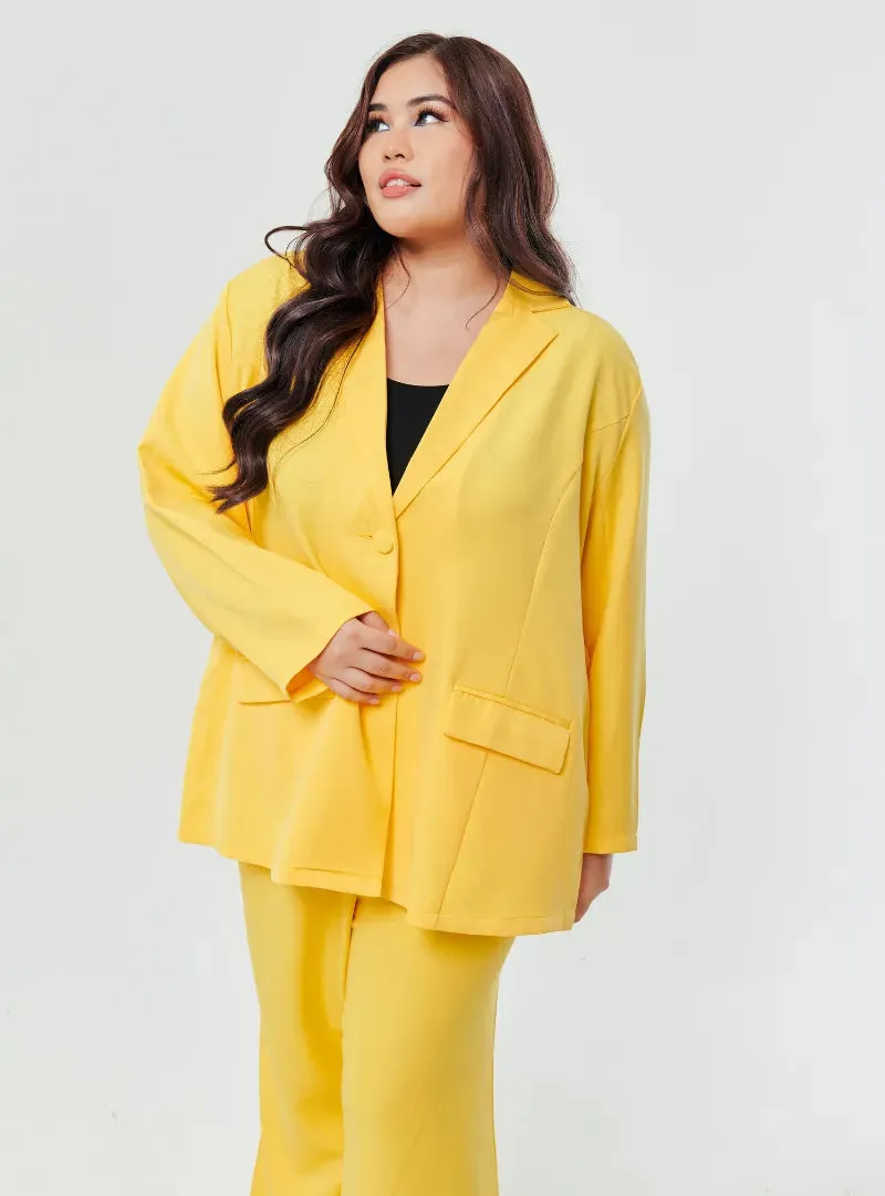 Lapel Collar Oversized Blazer - Vibrant Series