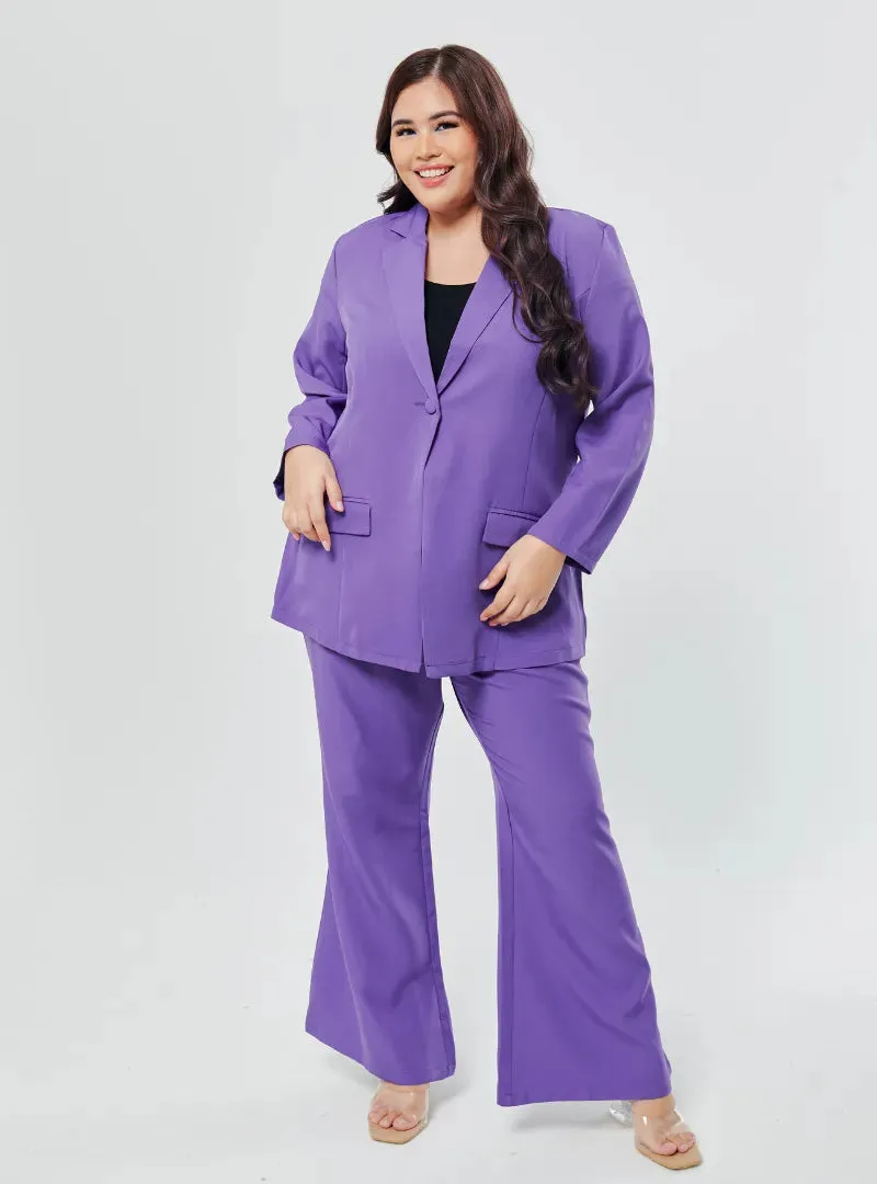 Lapel Collar Oversized Blazer - Vibrant Series
