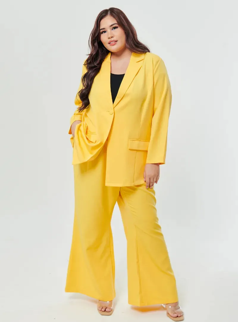 Lapel Collar Oversized Blazer - Vibrant Series